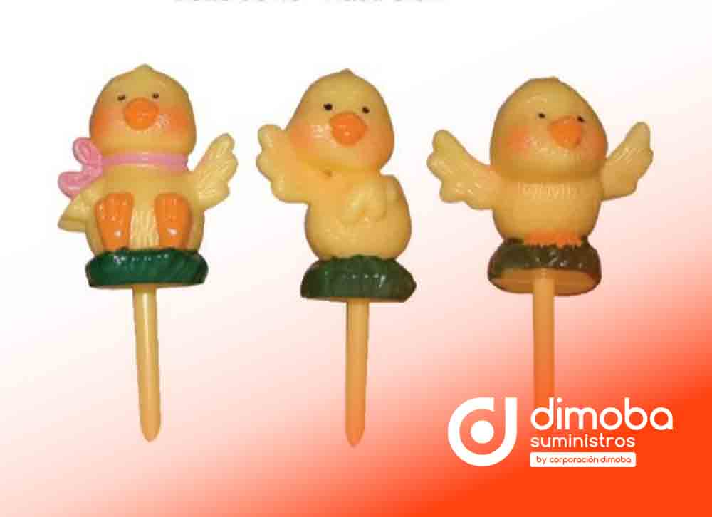 Pollitos saludando decoración Pascua 3,5 cm. Tipo Productos de pastelería y repostería