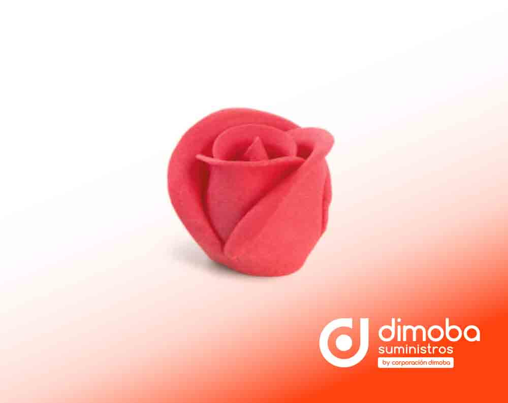 Rosa Roja Metalizada de Azúcar 30 uds.. Tipo Figuras de azúcar