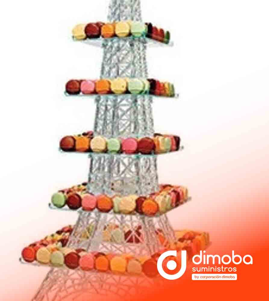 Serie de 5 Bandejas para Expositor Torre Eiffel GM. Tipo Expositor para macarons