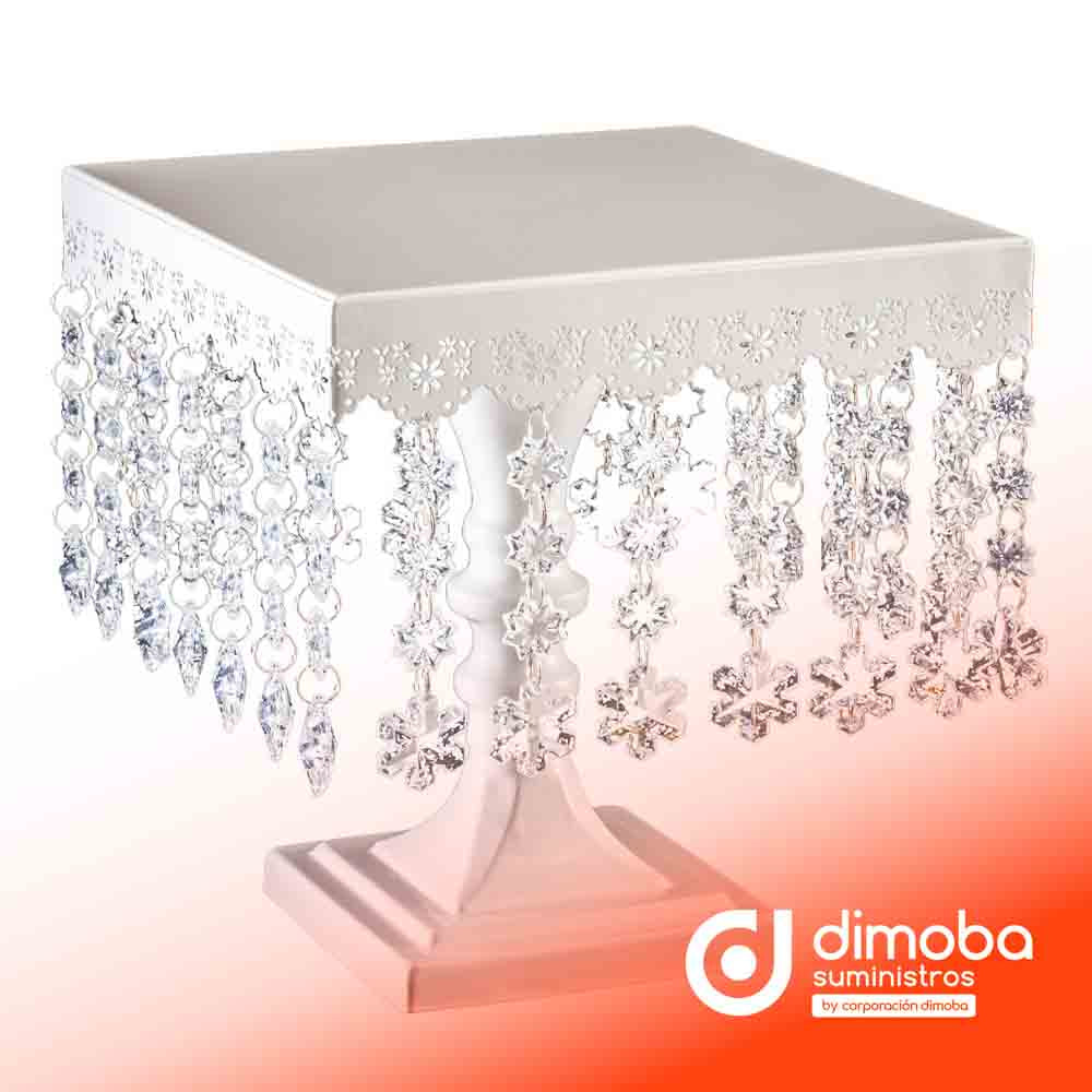 Soporte Tarta Cuadrado Con Diamantes. Tipo Bases para tartas