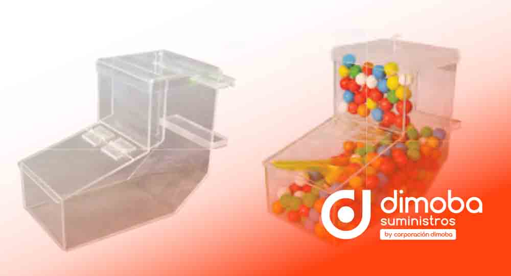 Tubo Expositor de Caramelos en Plexiglass. Tipo Envases y contenedores de plástico para alimentos