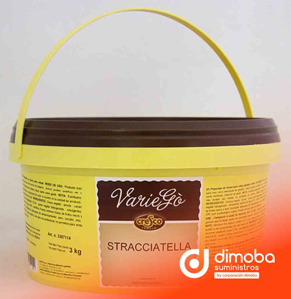 Veteado de Stracciatella o variegó tarro de 3kg.. Tipo Decoración para helados