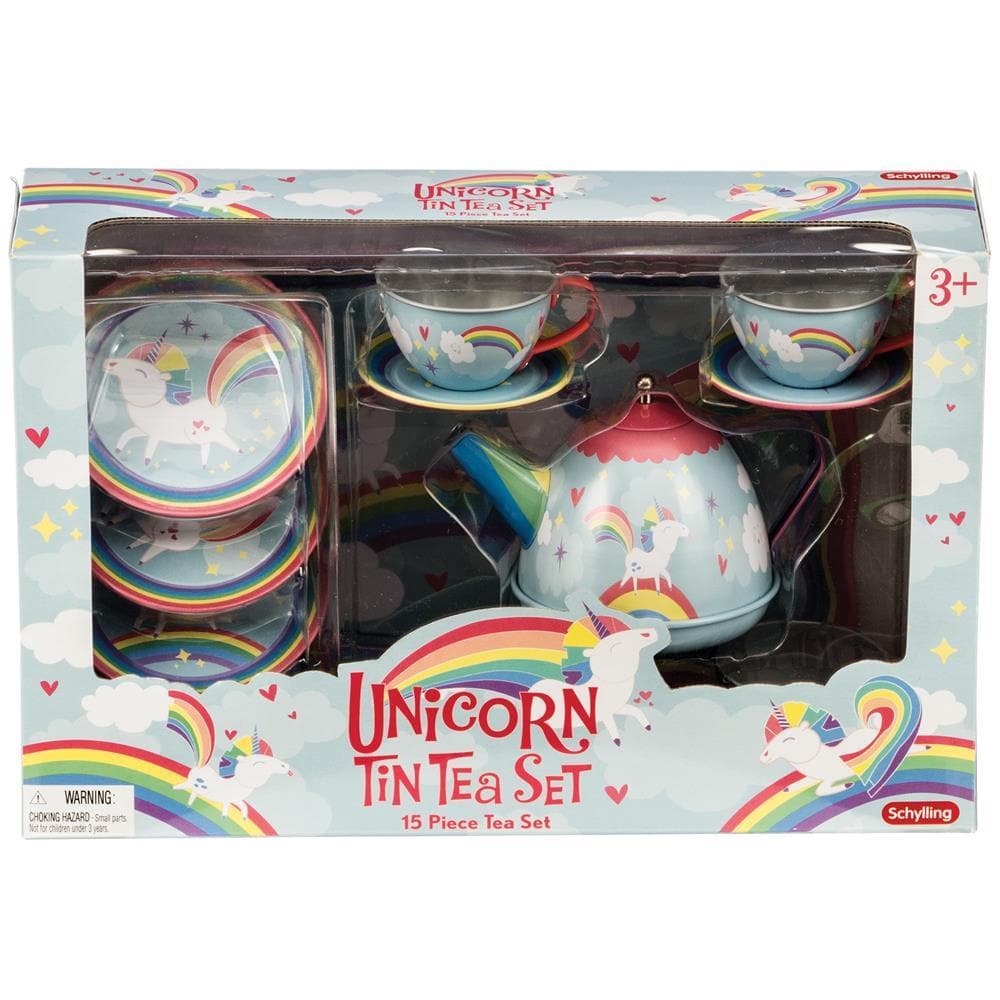 unicorn tin tea set