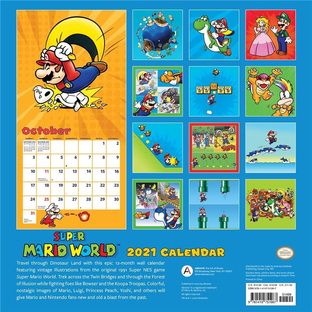 super nintendo calendar 2020