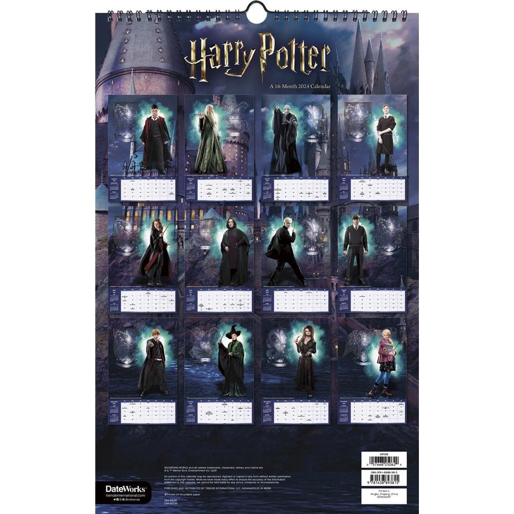Harry Potter Bureau Calendrier 2024 Marchandise Officielle