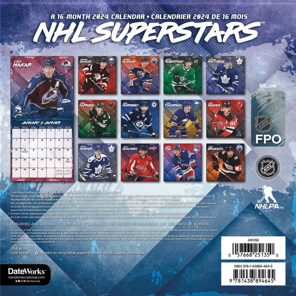 9781438894744 NHL Winnipeg Jets 2024 Bilingual Wall Calendar