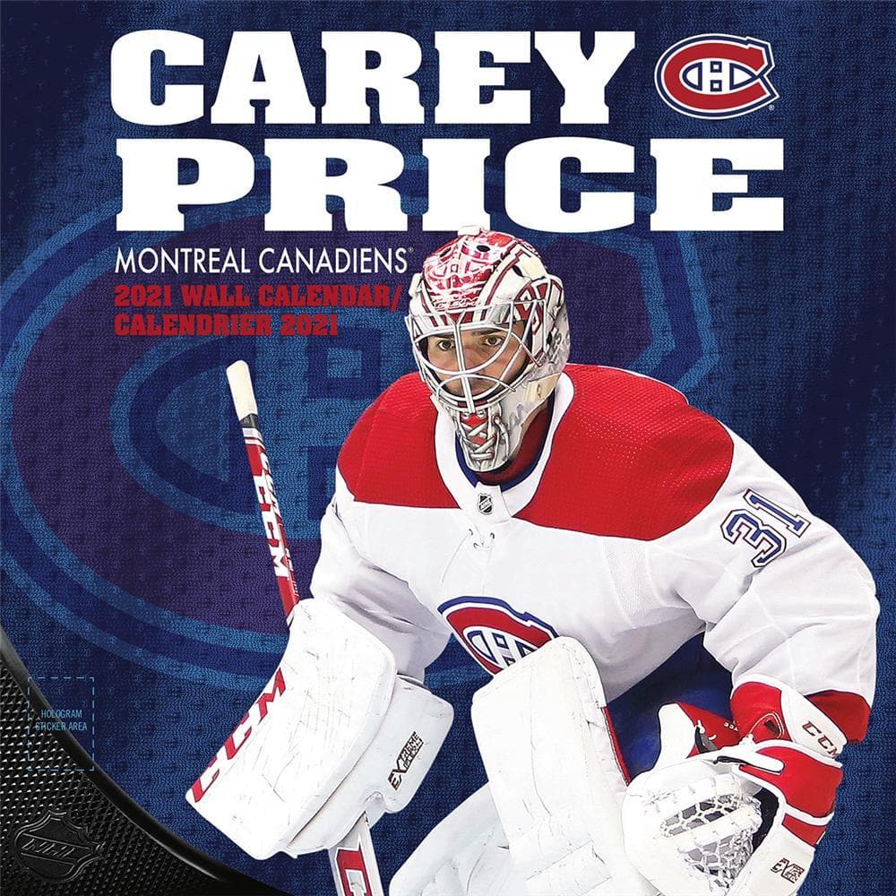 Nhl Montreal Canadiens Carey Price 2021 Bilingual Wall Calendar By The Lang Companies Inc
