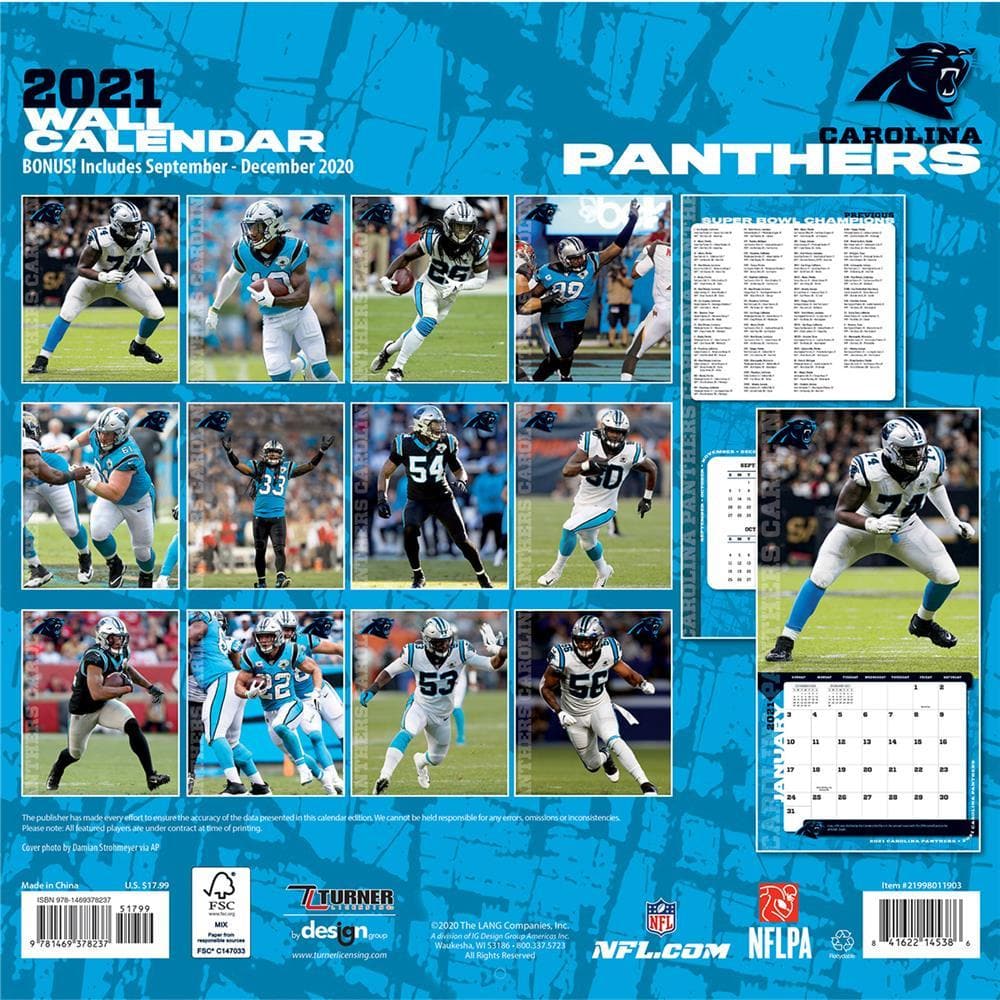 carolina panthers calendar 2021 Nfl Carolina Panthers 2021 Wall Calendar By The Lang Companies Inc carolina panthers calendar 2021