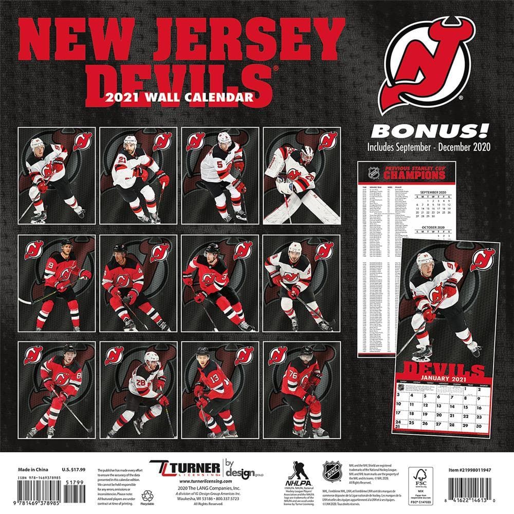 New Jersey Devils 2021 Wall Calendar 