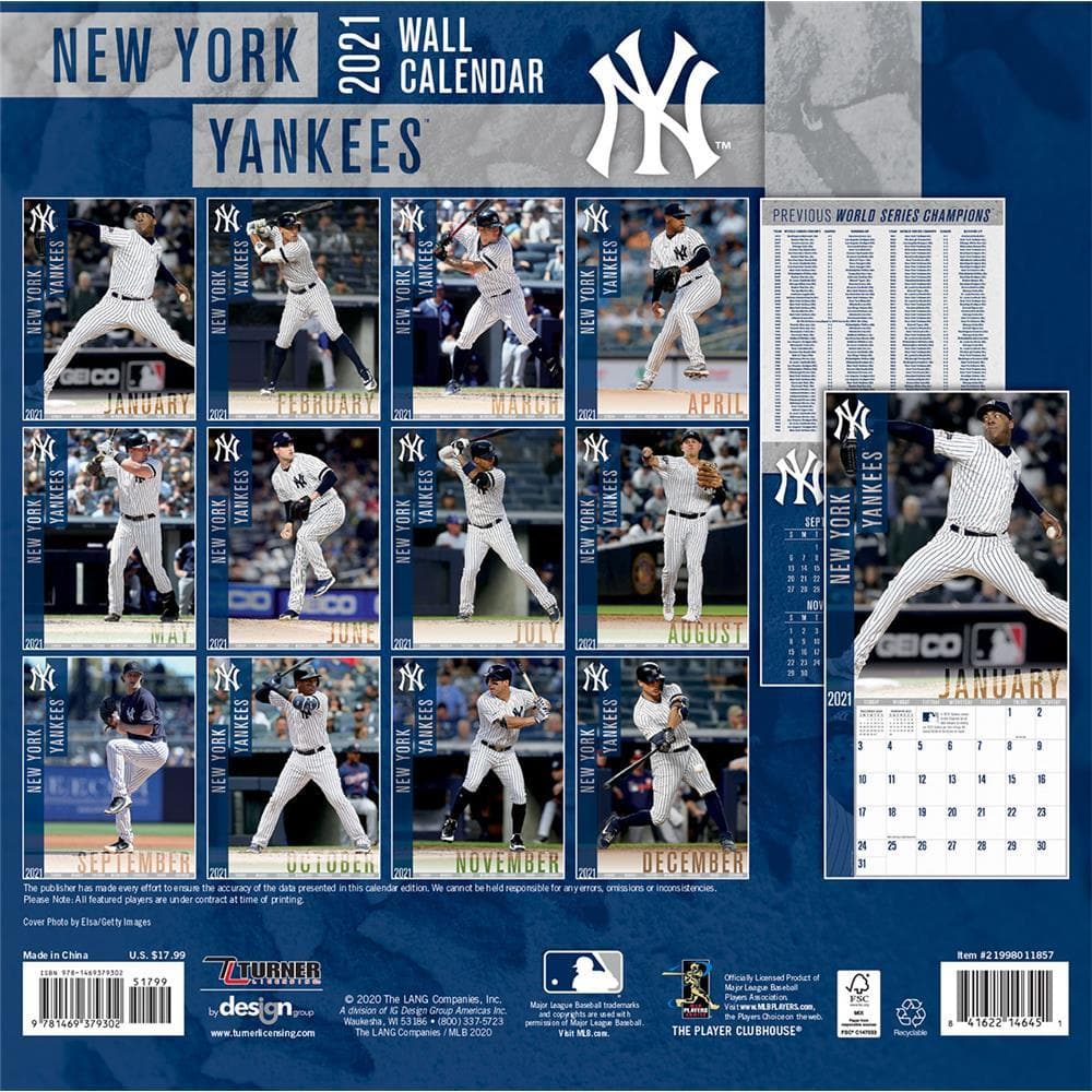 new york yankees 2021 calendar Mlb New York Yankees 2021 Wall Calendar By The Lang Companies Inc new york yankees 2021 calendar