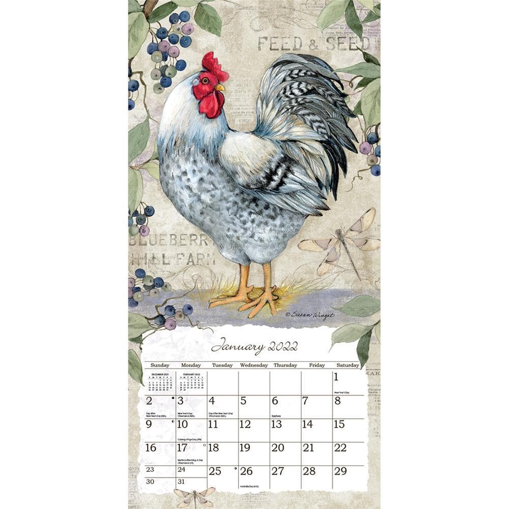 Proud Rooster 2022 Slim Wall Calendar - Online Exclusive By Lang | '9781469420110 – Calendar Club Of Canada