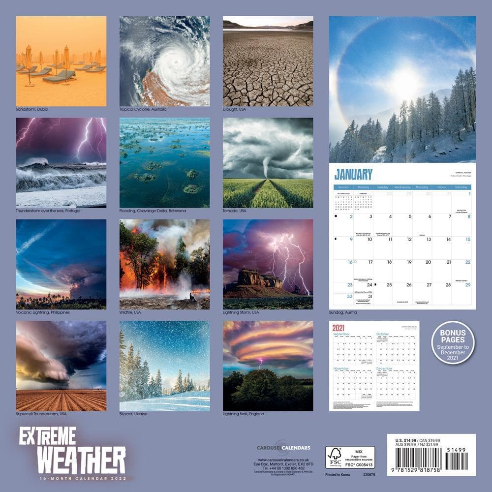 Extreme Weather 2022 Wall Calendar by Carousel Calendars Calendar