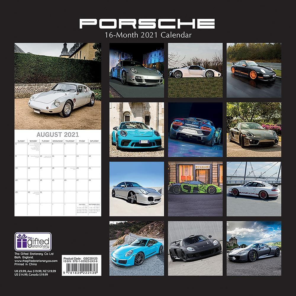 porsche 2021 calendar Porsche 2021 Wall Calendar By The Gifted Stationery Company Calendar Club Canada porsche 2021 calendar