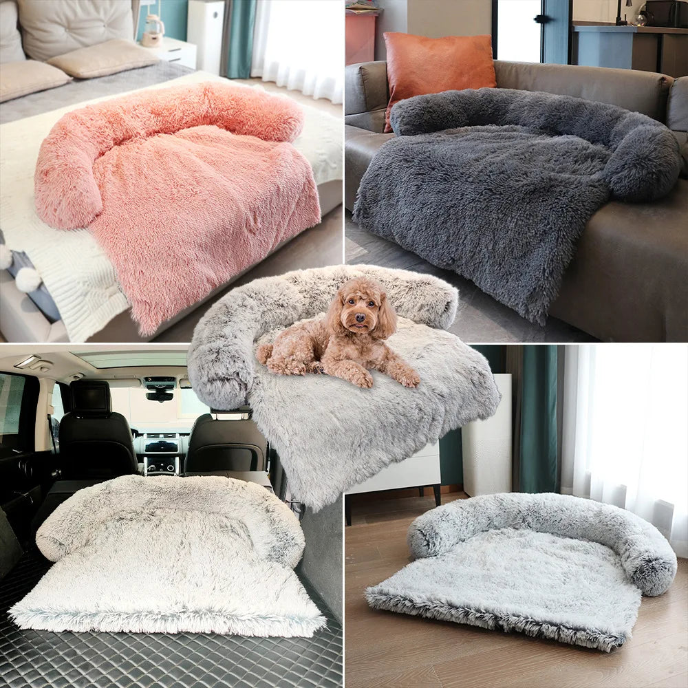 Calming Faux Fur Plush Dog Bed™️