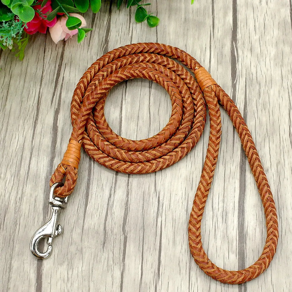 Premium Rolled Braided Leather Dog Leash™️
