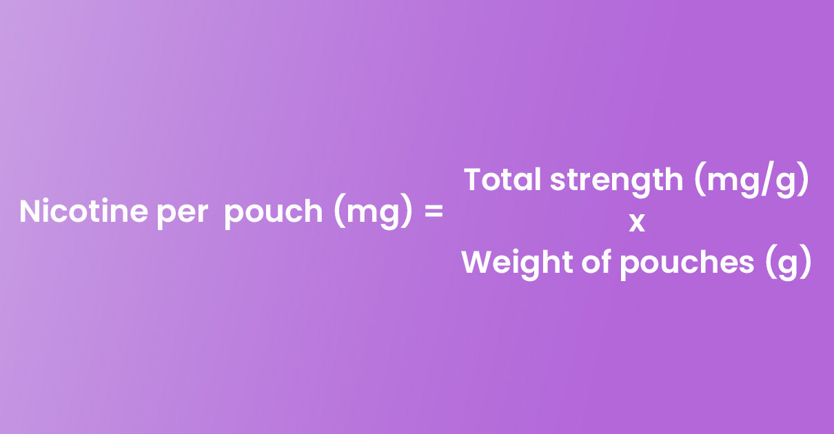 Formula for working out the mg of nicotine per pouch