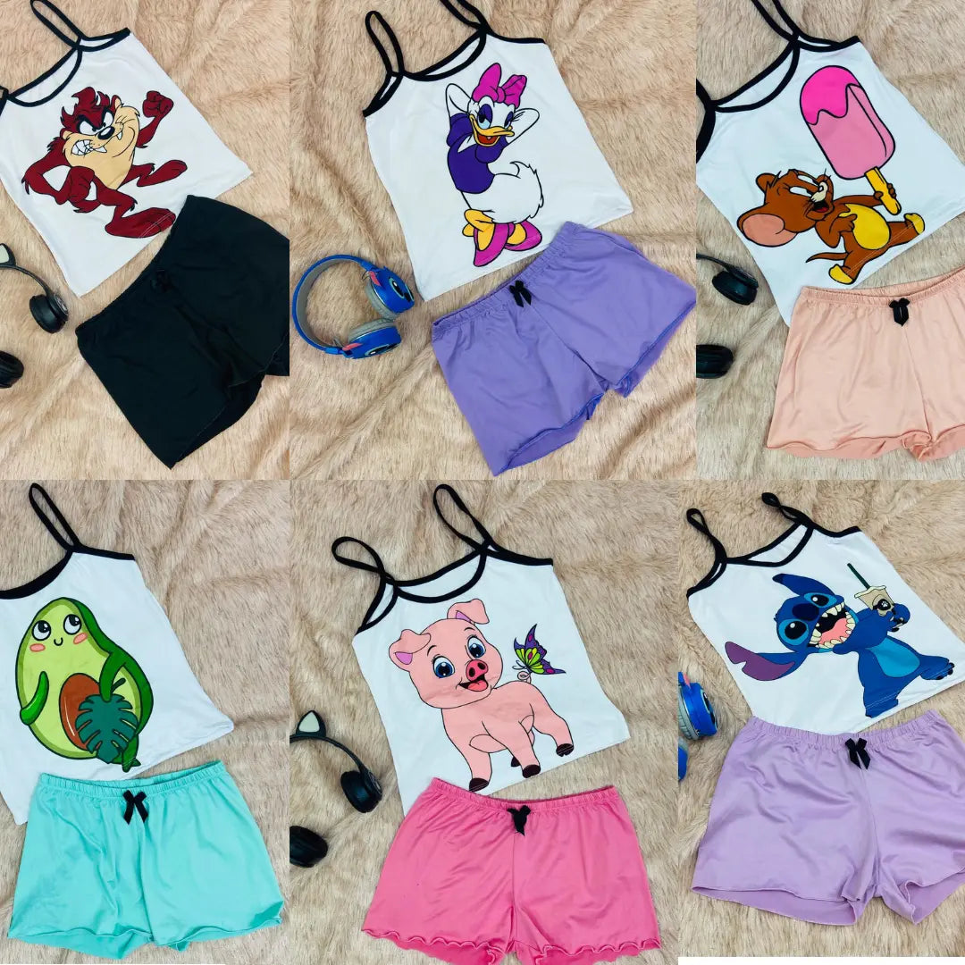 PROMOCION 6 PIJAMAS PIEL DE DURAZNO MODA INTERNACIONAL CALI