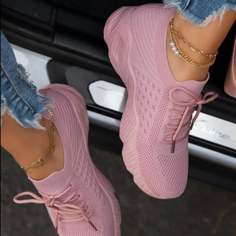 Women's Lace-up Mesh Sneakers