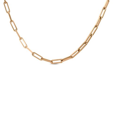 C860RG B.Tiff "Jemma" Flat Long Adjustable Link Rose Gold Plated Stainless Steel Necklace