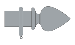 Illustration showing profile of wooden curtain pole elemore finial