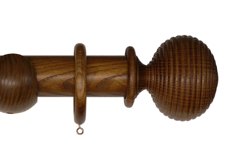 Wooden Curtain Poles with Langton Finials by Cope & Timmins UK