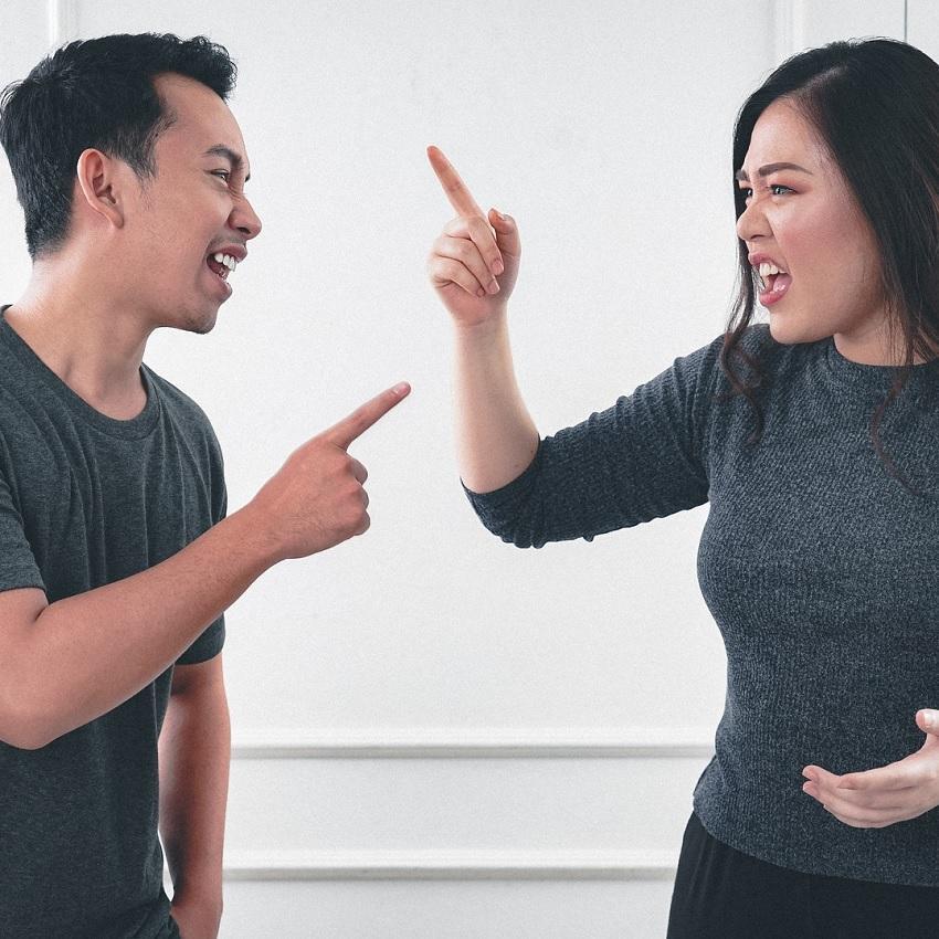 Man and woman angry at each other