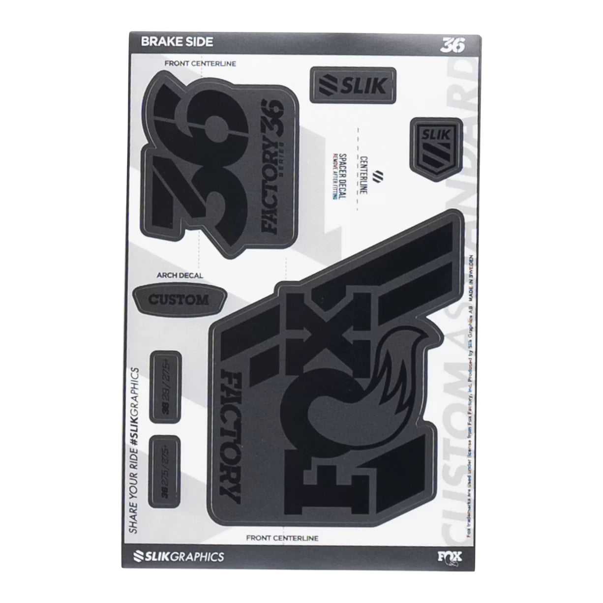 image of Silk Graphics Fox 36 Mountain Bike Decal Kit