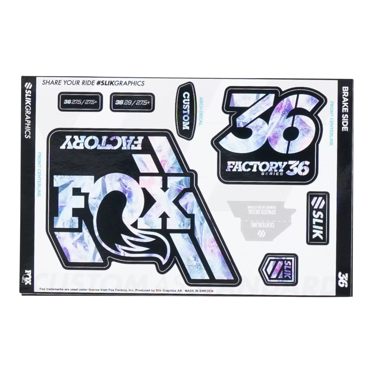 image of Silk Graphics Fox 36 Mountain Bike Decal Kit
