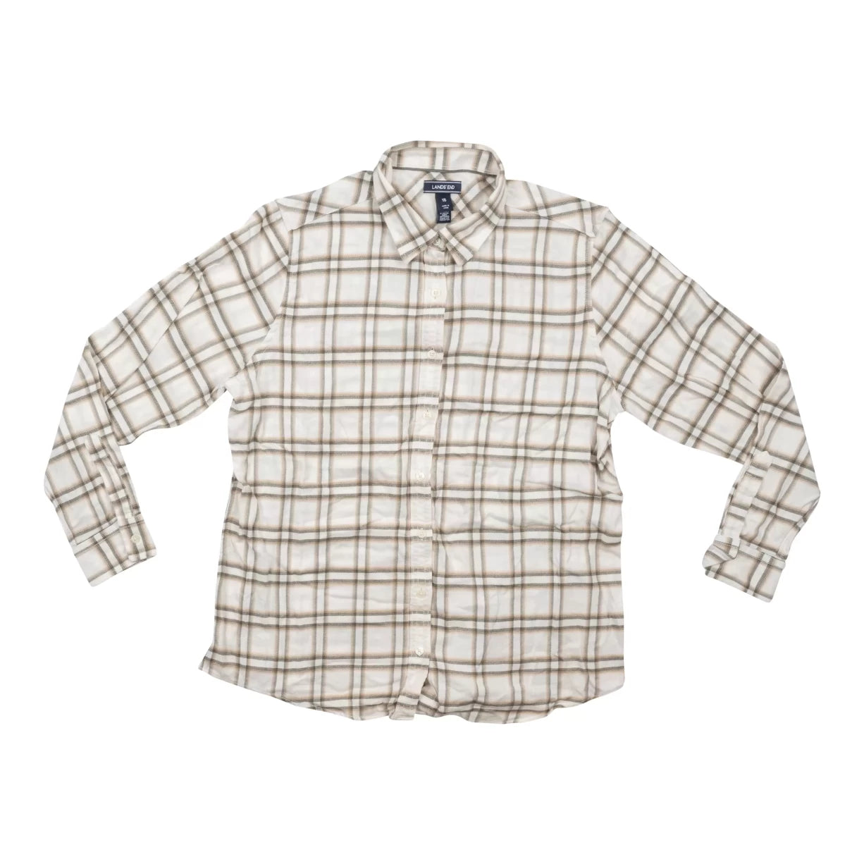 image of Lands' End Long Sleeve Flannel Shirt - Women's