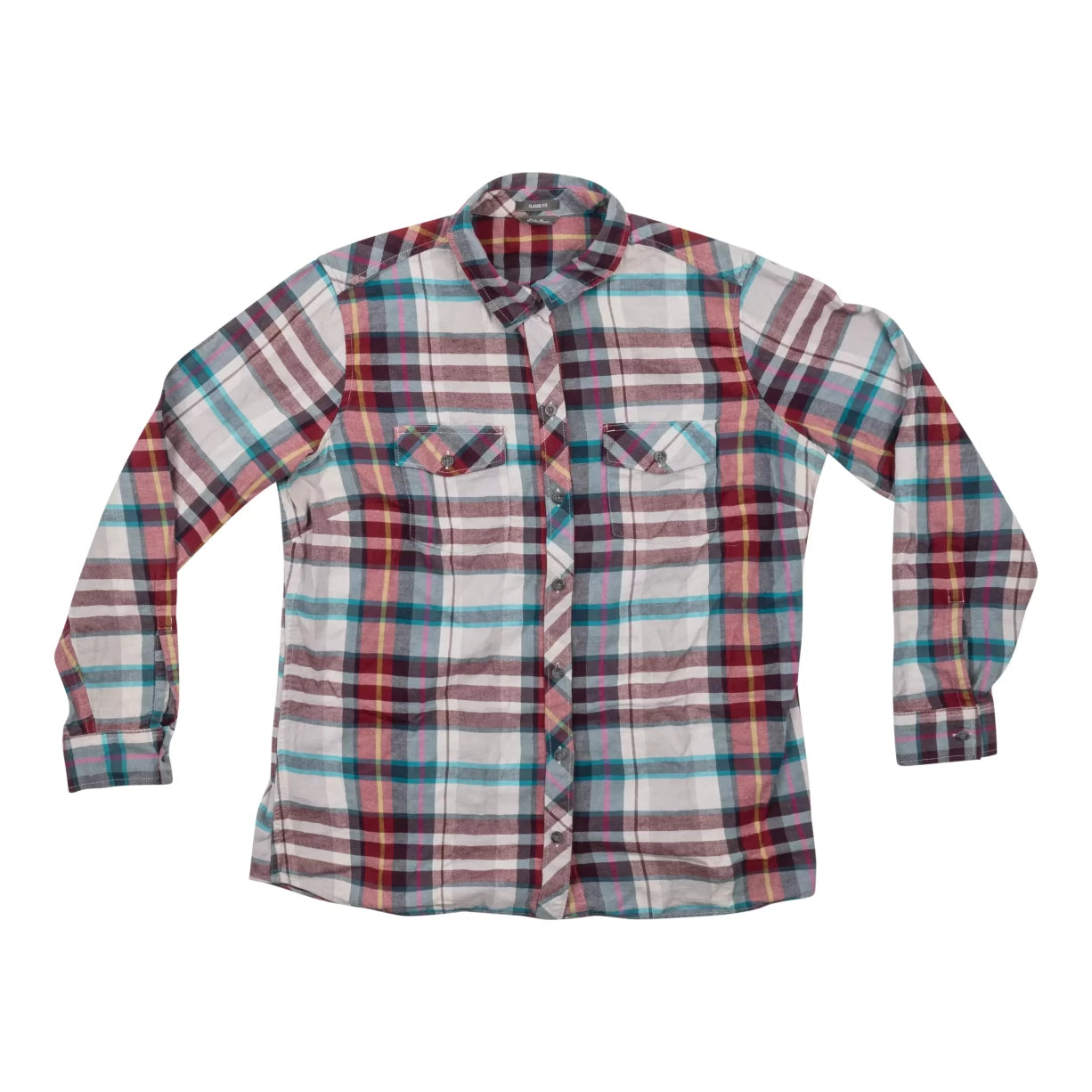 image of Eddie Bauer Plaid Long Sleeve Button Up Shirt - Women's