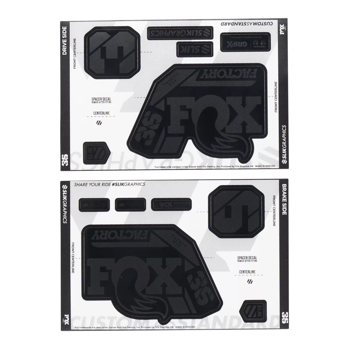 image of Silk Graphics Fox 36 Mountain Bike Decal Kit