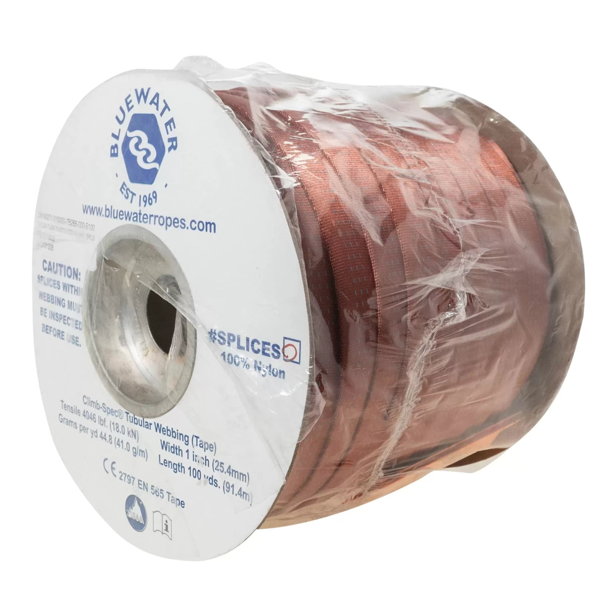 image of Blue Water Ropes Tubular Climb-Spec Webbing x 100 yds
