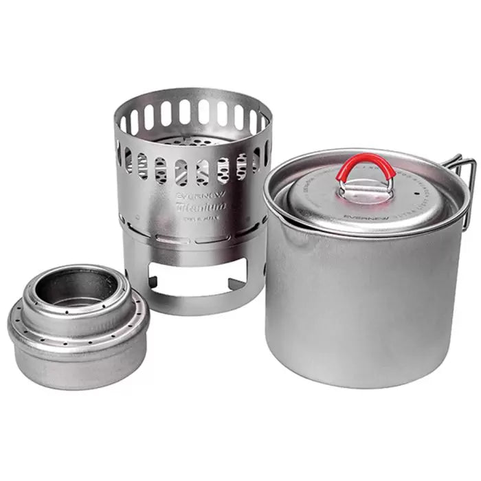 image of Evernew Titanium Mug Pot 500 Stove Set