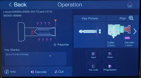 Automotive key cutting machine - Lexus