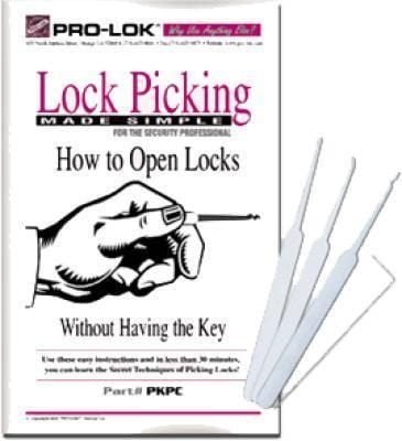 Picking Instruction Booklet Lock Picks Pro-Lok