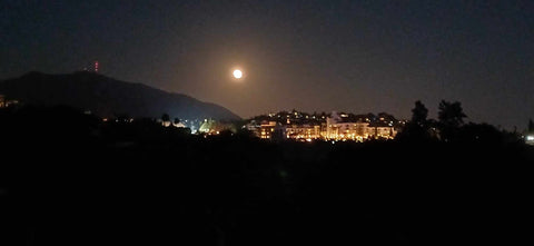 Full Moon Evening Above Mountains and Resort in Mijas Spain