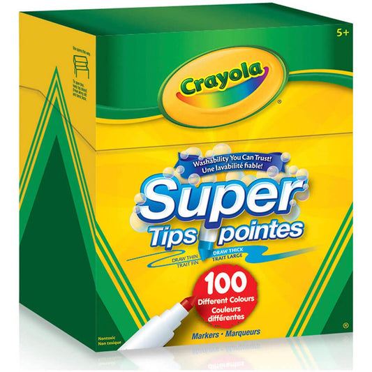 Crayola Super Tips Washable Markers, 100 Count