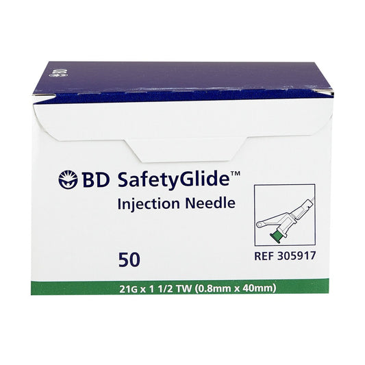 BD SAFETYGLIDE™ NEEDLES 21G x 1 1/2" - 305917