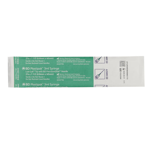 BD Luer-Lok™ Syringe with attached needle, 3 mL, 21 G x 1-1/2 in. -309577