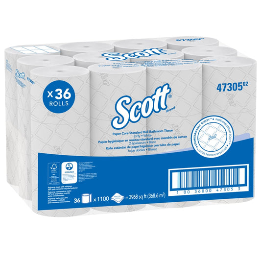 Scott® Pro Small Core Standard Roll Bath Tissue, 2 Ply, 36 x 1100 per Case, 47305