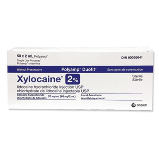 Xylocaine Polyamp 2% Plain 2ml - No Preservative