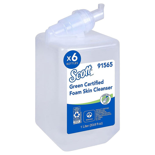 Scott® Essential Green Certified Foam Skin Cleanser, 6 Units, 1.0 L, 91565