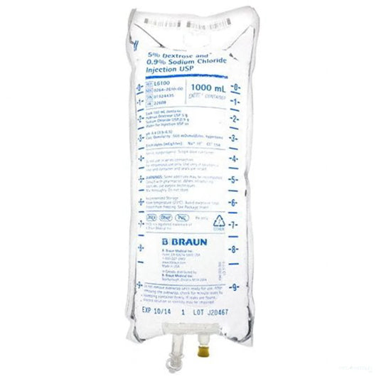 B. Braun, Dextrose 5% Solution, NACL 0.9% 1000ml INJ (JB1064), L6100