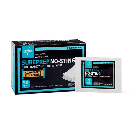 Medline Sureprep® No-Sting Skin Protectant Wipes, 50 Count