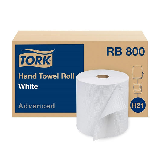 Tork® Advanced Hand Towel Roll, White, 1-Ply, 800 ft., RB800