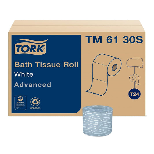 Tork® Advanced Bath Tissue Roll, 2-Ply, White, 500 Sheets, 48 Rolls, TM6130S