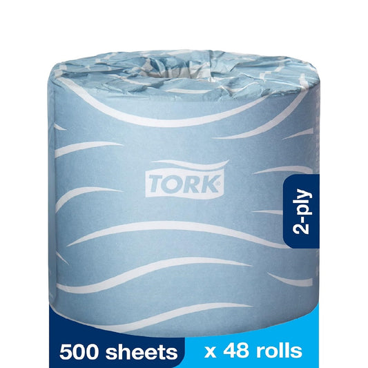 Tork® Advanced Bath Tissue Roll, 2-Ply, White, 500 Sheets, 48 Rolls, TM6130S
