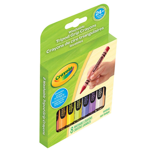 Crayola Washable Tripod Grip Crayons, 8 Count
