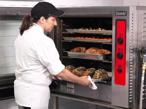 combi oven in use
