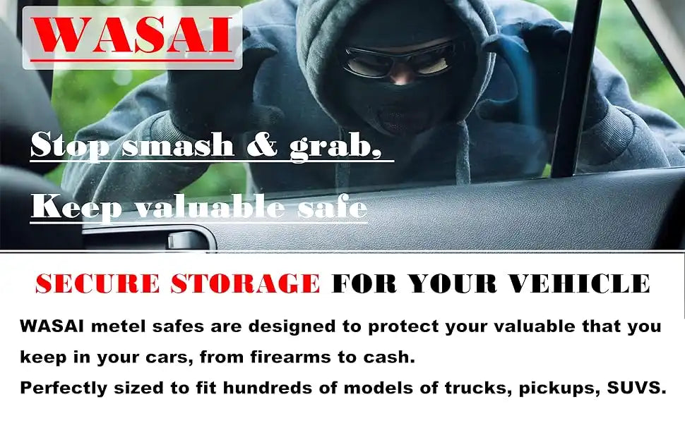The use value of the center console gun safe in the car: WASAI metel safes are designed to protect your valuable that you keep in your cars, from firearms to cash. Perfectly sized to fit hundreds of models of trucks, pickups,SUVS.